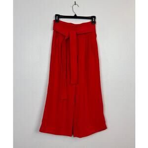 NWOT P.A.R.O.S.H High Rise Wide Leg Cropped Tie Waist Pleated Trousers XS